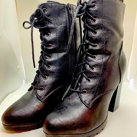 Charlotte Russe Shoes - Black leather high heel boots